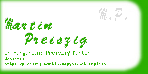 martin preiszig business card